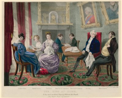 Kung William IV hemma med sin familj av English School