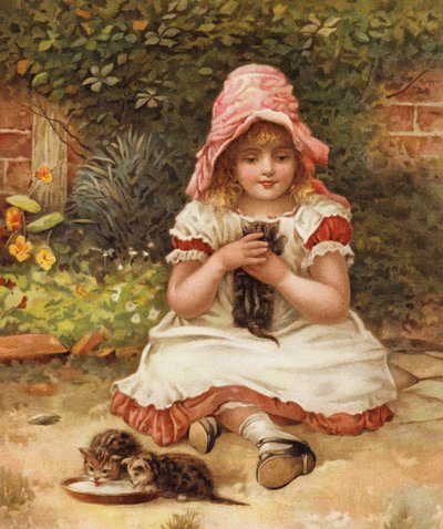 Kittie får inte vara girig (färg litho) av English School