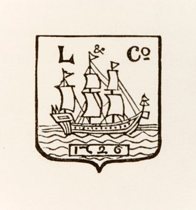L & Co Ship 1726 logotyp som används av Longmans Green and Company av English School