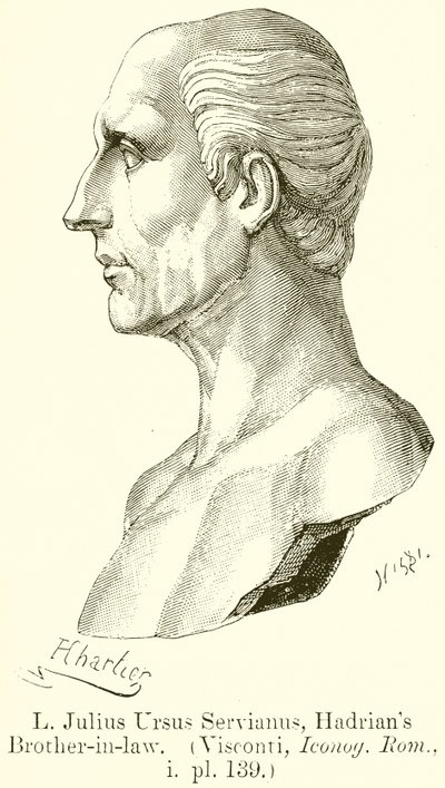 L. Julius Ursus Servianus, Hadrians Svåger. (Visconti, Iconog. Rom., i. pl. 139) av English School