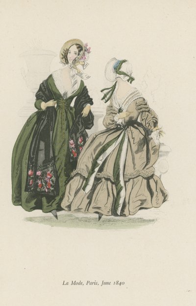 Mode, Paris, juni 1840 av English School