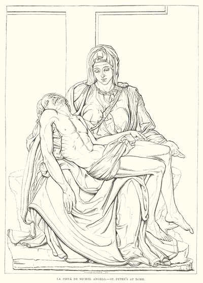 La Pieta De Michel Angelo, Peterskyrkan i Rom (gravyr) av English School