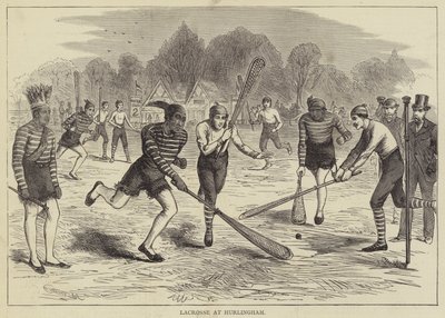 Lacrosse i Hurlingham (gravyr) av English School