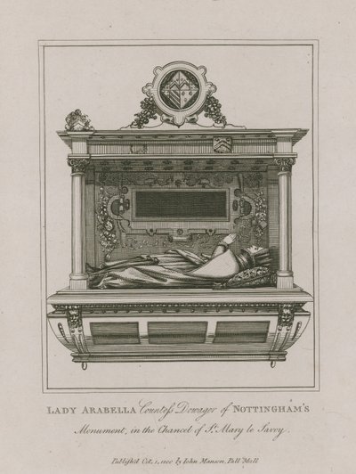 Lady Arabella, enkegrevinnan av Nottinghams monument i kapellet St Mary le Savoy av English School