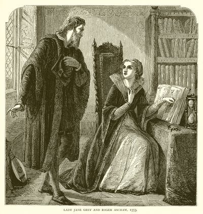 Lady Jane Gray och Roger Ascham, 1553 av English School