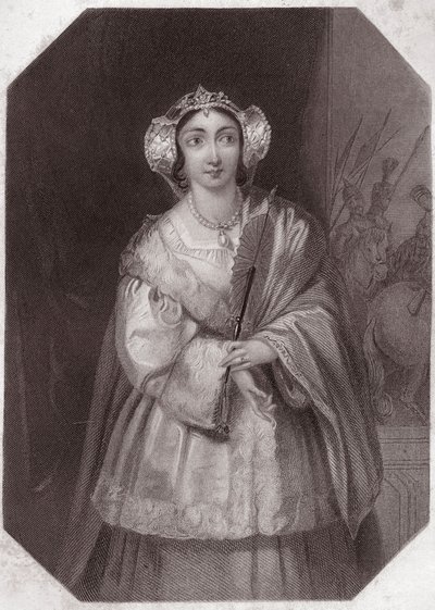 Lady Percy (Henry IV) (Kung Henry IV) i - "" Gallery of the women of Shakespeare, samling av fyrtiofem allvarliga porträtt av de första konstnärerna i London, berikade med kritiska och litterära notiser""" cirka 1838 - från " ” Gallery of the women of Shak av English School
