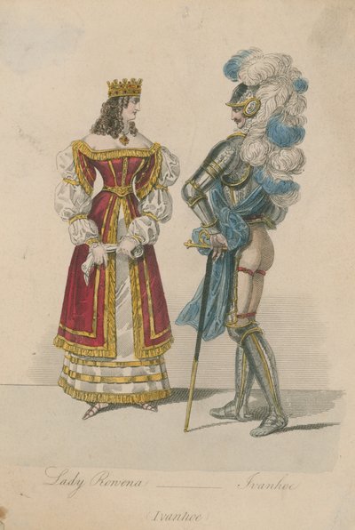 Lady Rowena och Ivanhoe av English School