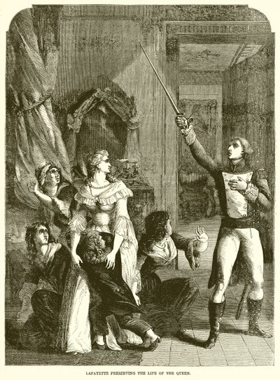 Lafayette bevarar drottningens liv av English School