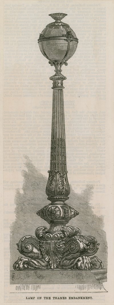 Lampa på Themsen Embankment, London av English School