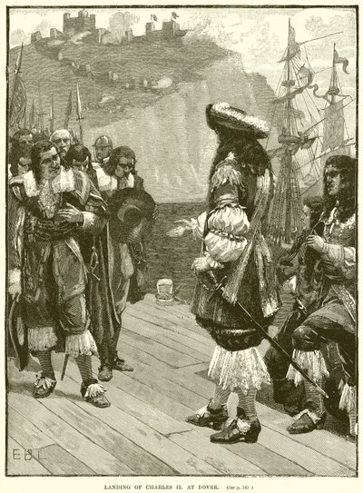 Landstigning av Charles II vid Dover av English School