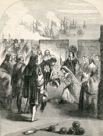 Landing of the Princess Henrietta, illustration hämtad från John Cassells Illustrated History of England, 1857 av English School
