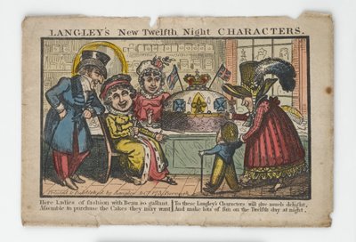 Langleys New Twelfth Night Characters Envelope, 1818 (handfärgad gravyr) av English School