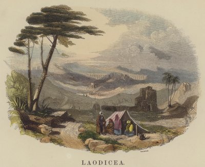 Laodicea (färgad gravyr) av English School