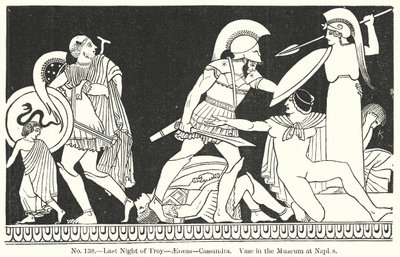 Trojas sista natt - Aeneas - Kassandra. Vas i museet i Neapel (gravyr) av English School