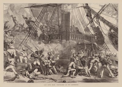 Sista scenen ur "Trafalgar" på Canterbury (gravyr) av English School