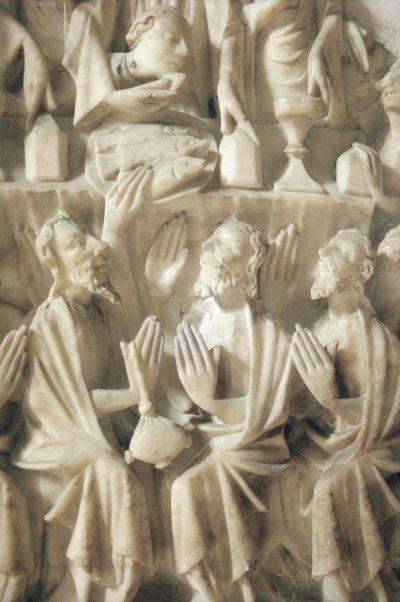 Nattvarden, detalj (alabaster) av English School