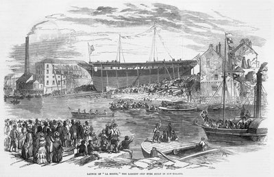 Lansering av "La Hogue", det största skeppet som någonsin byggts i Sunderland av English School