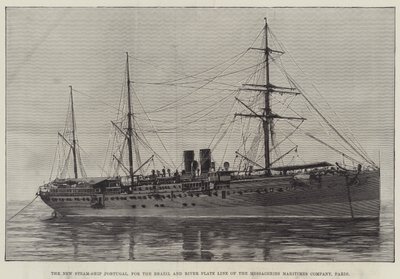 Lansering av en beväpnad australisk passagerarångare, Courier, vid Wallsend-on-Tyne (gravyr) av English School