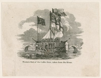 Lägger grundstenen för New London Bridge av English School