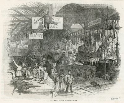Leadenhall Market på julafton 1845 av English School
