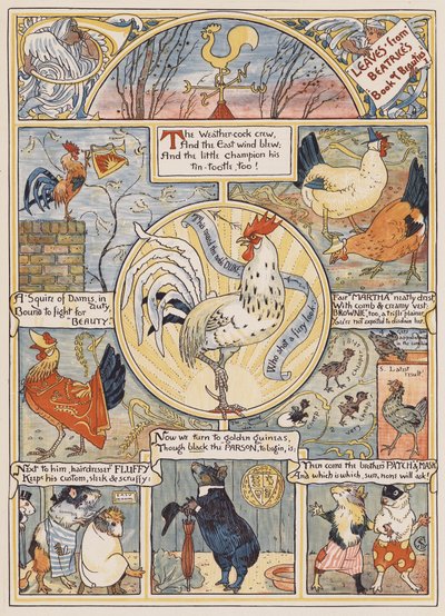 Blad från Beatrices skönhetsbok I (färg litho) av English School