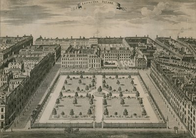 Leicester Square, London, 1728 av English School