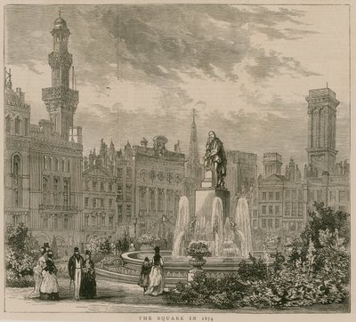 Leicester Square, London, 1874 av English School