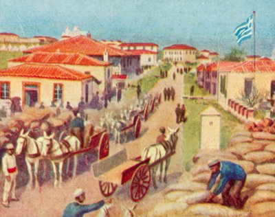 Lemnos, vid Mudros Bay (färglitografi) av English School