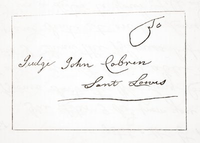 Brev från Daniel Boone till domaren John Cobren, original daterat den 5 oktober 1809 (se även 619584) av English School