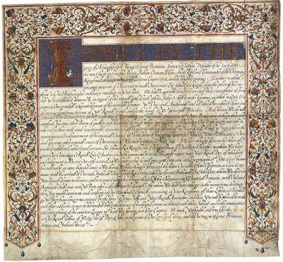 Brev till Sultan Osman Han från King James VI & I av English School