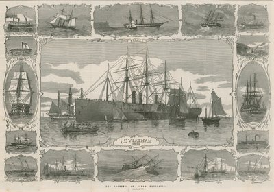 Leviathan 1858; montage av bilder som visar utvecklingen av steam nav av English School