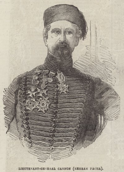 Generallöjtnant Cannon (Behram Pacha) (gravyr) av English School