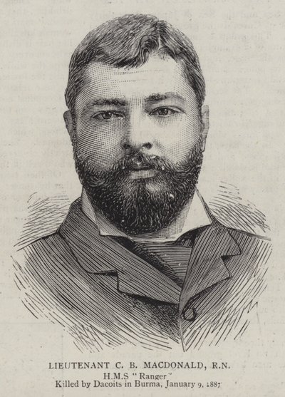 Löjtnant C B Macdonald, RN (gravyr) av English School