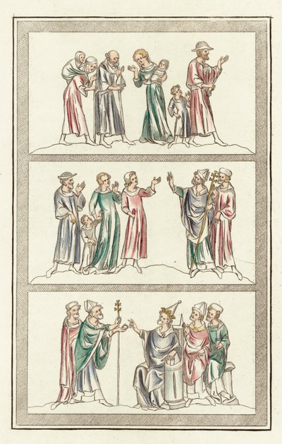 Life of Thomas Becket (färgad gravyr) av English School
