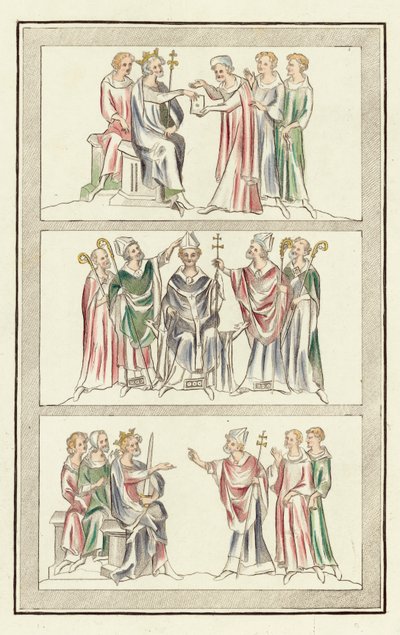 Life of Thomas Becket (färgad gravyr) av English School