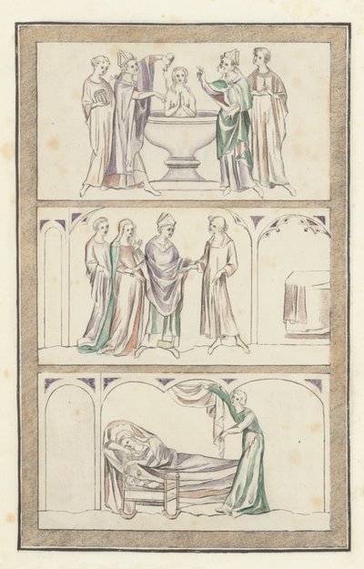 Life of Thomas Becket (färgad gravyr) av English School