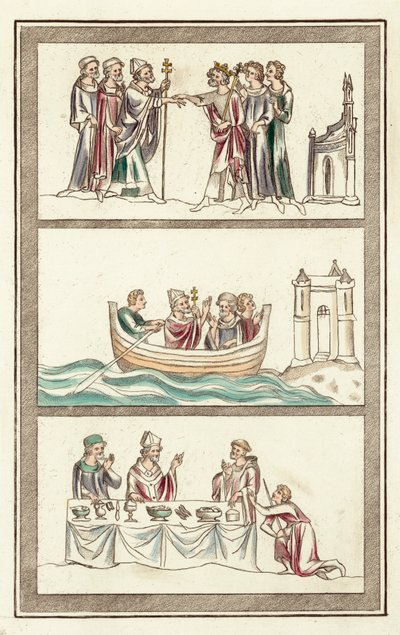Life of Thomas Becket (färgad gravyr) av English School