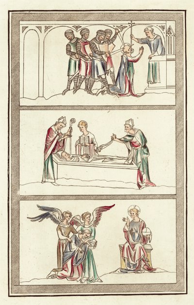 Life of Thomas Becket (färgad gravyr) av English School