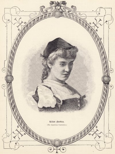 Lilian Nordica (den amerikanska Cantatrice) (gravyr) av English School