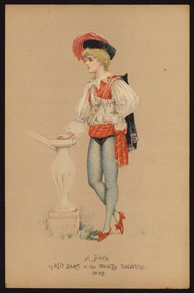 Lily Harold, engelsk skådespelerska (färg litho) av English School