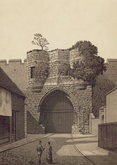 Lincoln, Castle Gateway (litografi) av English School