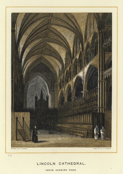 Lincoln Cathedral, kör som ser västerut av English School