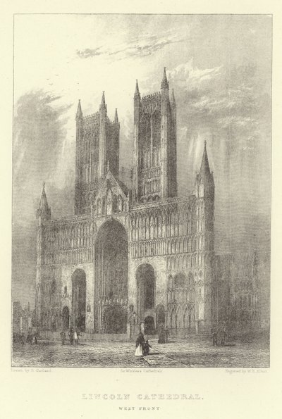 Lincoln Cathedral, västra fronten av English School