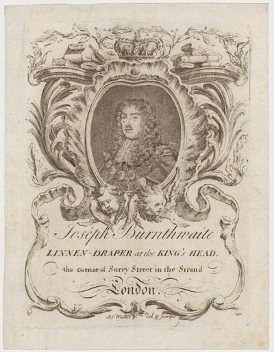 Linnedraper, John Burnthwaite, handelskort av English School