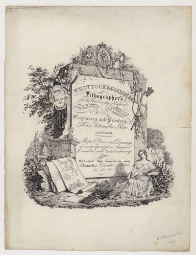 Litograf, Whittock & Goodman, handelskort av English School