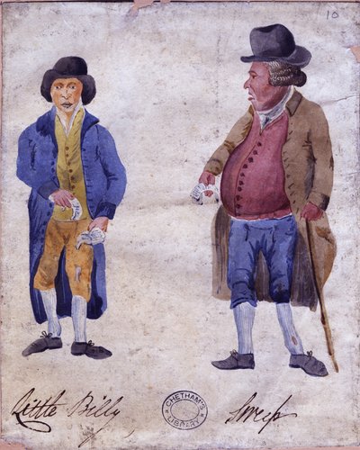 Little Billy and Sweep, tidigt 1800-tal (wc på papper) av English School