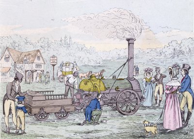 Lokmotor, raketen 1830, byggd av George Stephenson (1781-1848) (akvatint) av English School