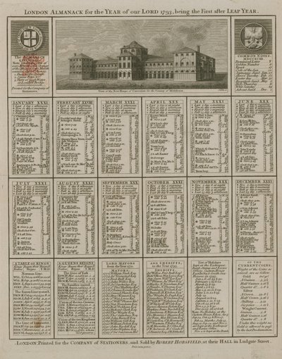 London-almanack för vår Herres år 1793 av English School