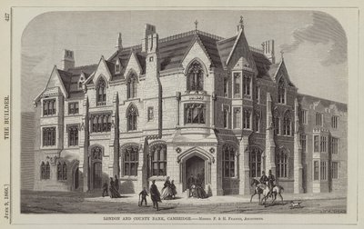 London and County Bank, Cambridge, herrarna F och H Francis, arkitekter (gravyr) av English School