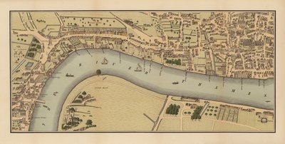 London vid tiden för drottning Elizabeth I (färglitografi) av English School